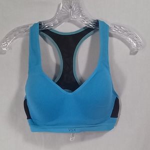 VSX Victoria Secret Blue Racer Back Athleisure Sports Bra Size 36B